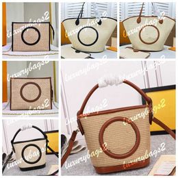 Designer Straw Bag PETIT BUCKET RAFFIA Designer Totes Circle Logo 6 Colors M81366 M59663 Summer Beach 34cm 26cm 19cm 6 Colors Large Shopping Bag