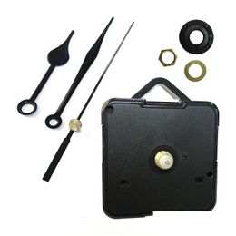 Other Clocks Accessories Diy Quartz Clock Movement Kit Black Spindle Mechanism Repair With Hand Sets Hanging Accessory Drop Delive Dh6Uw