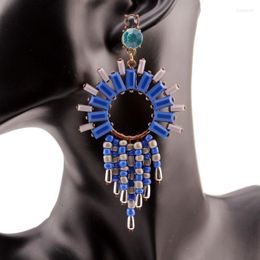 Dangle Earrings Chunky Bead Tassel Pendant Handmade Drop For Women Design Big Alloy Long Statement