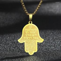 Pendant Necklaces Charm Star Of David Metatron Fatima Hands Necklace Laser Hebrew Bible Judaism HAMSA Dangle Choker Chain Amulet Jewellery