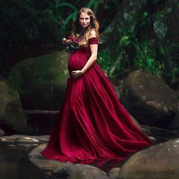 Maternity Photoshoot Dress Summer Short Sleeve Gowns Pregnancy Photography Long Party Dress for Pregnant Women Baby Shower R230519