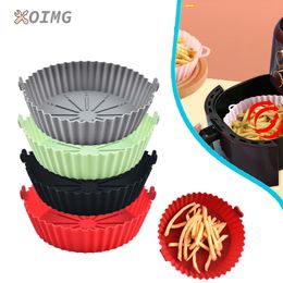 Baking Moulds OIMG Round Replacemen Air Fryers Oven Tray Fried Chicken Basket Mat Fryer Silicone Pot Grill Pan Kitchen Accessories 230518
