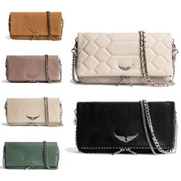 Mode aus echtem Leder, Luxus-Designer, Zadig Voltaire, Umhängetaschen, Totes, Pochette, Rock Swing Your Wings, Tasche, Damen, Herren, Fitnessstudio, Cross-Body-Handtaschen, Clutch, Abendtasche