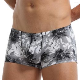 Underpants Design Boxer Shorts Men's Ultra-Thin Ice Silk Cartoon Print Men Sexy Man Summer Panties