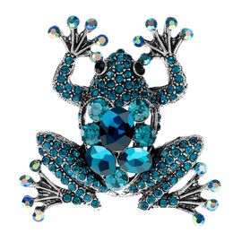 CINDY XIANG new 3 Colours available beautiful frog brooches for women animal design pin full rhinestone Jewellery high quality