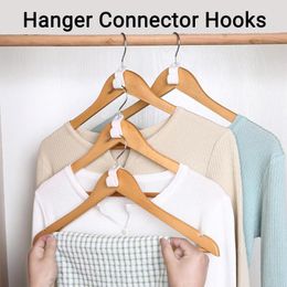 Hangers 4/6/12Pcs Mini Clothes Hanger Connector Hooks For Saving Space Non-Slip Coat Storage Rack Plastic Wardrobe Organizer