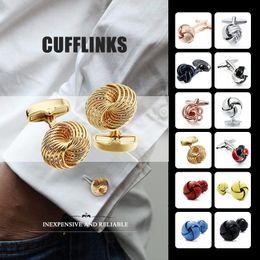 HAWSON Metal Knot Cufflinks for Men Luxury Quality Trendy French Shirt Gift Cuff Button Wedding Groom Jewelry