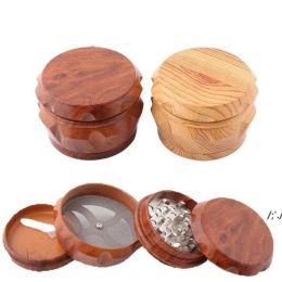 Newest Wooden Drum Grinder Wood Smoking Matel Herb Grinders 2 Type 40mm/50mm/63mm 4 Layers Tobacco Other Smoke Accessories M48