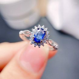 Cluster Rings YULEM Natural Tanzanite Ring For Women 925 Sterling Silver December Birthstone Promise Statement Engagement Wedding Gift