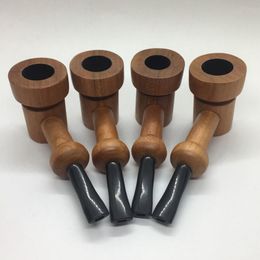 Latest Natural Wooden Pipes Portable Handpipes Dry Herb Tobacco Filter Spoon Hand Smoking Innovative Design Wood Cigarette Holder Tube DHL