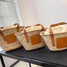 Summer large capacity holiday style women's bag, portable vegetable basket, woven shopping single shoulder straw tote inner liner 230519