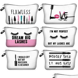 Storage Bags Digital Bride Makeup Girls Brides Toiletry Pouch Lipstick Eyelashes Cosmetic Bag Christmas Birthday Party Gift For Girl Dhxli