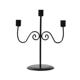 Candle Holders Holder Iron Candlestick 3 Arms Candelabra Retro Style Stand For Dining Table Living Room Party Decoration