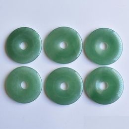 Pendant Necklaces Natural Stone Doughnut Necklace 40Mm Round Green Aventurine Ladies Jewellery Gifts Wholesale 6Pcs/Lot Drop Delivery P Dhrb5