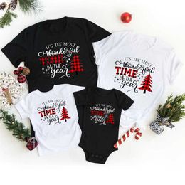 Family Outfits This is the best time of the year with family Christmas costumes such as father mother child T-shirt baby jumpsuit Christmas set G220519