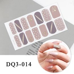 Nail Stickers Fashion Purple Sticker Shiny Art Decor For Decoration Wrap Full Cover 3D Manicure