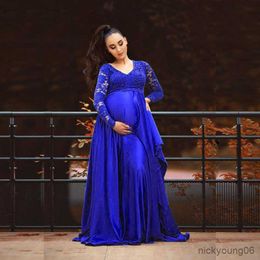 Baby Shower Maternity Gown Dresses for Photo Shoot Elegant High Split Pregnancy Gown Dress Photography Props R230519