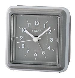 Seiko ena 3 polegadas Beep Alarm Desk Clock, Grey Analog Quartz Tabela QHE182NLH