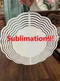 10 INCH Blank Sublimation Wind Spinner Sublimate Metal Painting Ornament Double Sides Blanks DIY Christmas Party Gifts Halloween Decoration G0519