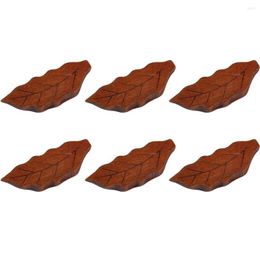 Chopsticks 6 Pieces Wood Chopstick Rest Exquisite Replacement Leaf Shape Japanese Style Household Banquet Dining Table Holder