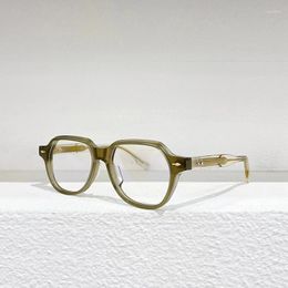 Sunglasses Frames Japanese Top Quality Acetate Round Eyeglasses Oval Retro Designer Brand Men Glasses Myopia Optical Eyewear SHOZO