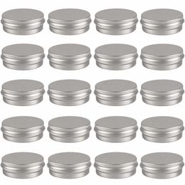 10 Pcs Empty Silver Aluminium Tins Cans Screw Top Round Candle Spice Jars with Screw Lid Store Containers 5g 10g 15g 20g 30g 50g