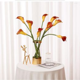 Decorative Flowers Artificial Flower Long Branch Begonia Calla Lily Bridal Bouquet Home Decoration Wedding Party Decor Fake Flores