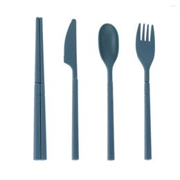 Dinnerware Sets Have A Meal Frosted Surface Office Worker Chopsticks Spoon Cutlery Cutter Set Dining Room