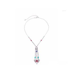 Pendant Necklaces Resin Crystal Exquisite Tassel Necklace For Women Long Adjustable Tibetan Jewellery Bohemia Handmade Drop Delivery Pe Dhumt