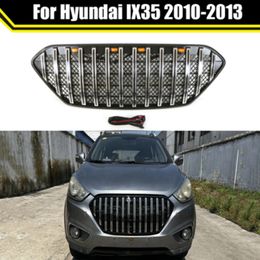 Gloss Black Or Chrome Car Upper Racing Grille Hood Grill Front Radiator Grille Fits For Hyundai IX35 2010-2013 ABS Accessories