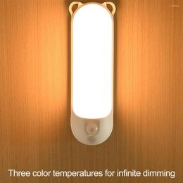 Night Lights Useful LED Lamp With Bracket Flicker Free Rechargeable Wardrobe Stair Home Supplies