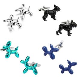 High quality brass rhodium plating four models funny animal dog Cufflinks men French shirt Cufflinks