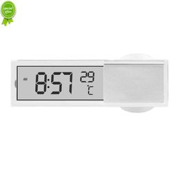 New New Automotive Electronic Clocks Thermometer LCD Display Time In Temperature 2 In 1 Sucker Type Car Interior Ornament Accessories