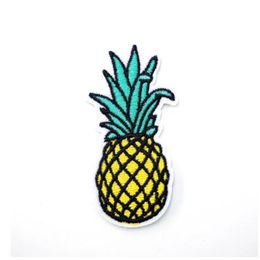 Pineapple 3.3X6.7cm Cloth Patches Embroidered Applique Sewing Label Clothes Stickers Apparel Badge