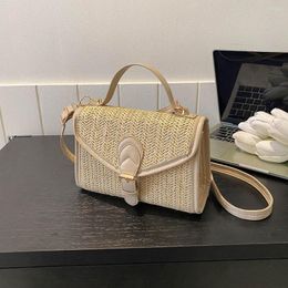 Evening Bags Shoulder Women Summer Beach Handbag Straw Simple Satchel Solid Colour Totes Travel Bag Female Crossbody