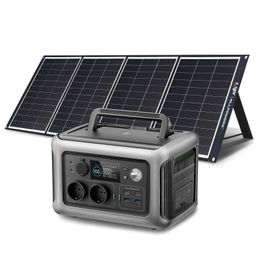 ALLPOWERS Powerstation with Solarpanel 200W 299Wh Outdoor Generator 110V / 230V 600W Emergency Power Supply for Outdoor Camping