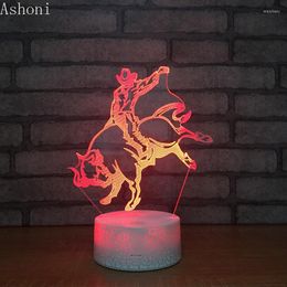 Night Lights Matador Bullfighting 3D Table Lamp LED Touch 7 Colour Changing Light Home Decor Kids Christmas Gifts