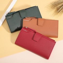 Wallets Brand Leather Women High Quality Designer Zipper Long Wallet Card Holder Ladies Purse Money Bag Carteira Feminina
