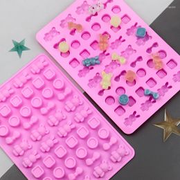 Baking Moulds 48-even Button Bear Creative Silicone Soft Candy Mould Chocolate Ice Tray Handmade Epoxy Mould 326