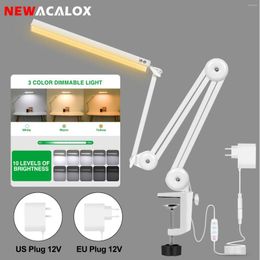 Table Lamps ACALOX EU/US 12V Desk Lamp With 102Pcs LED Lights 24W Folding Night Light Reading For Study Office Home