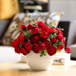 Decorative Flowers Home Decor Artificial Wedding Decoration Simulation Plant Nordic Lndoor Tabletop Ornaments Year Gift Fake