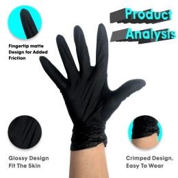 100Pcs Disposable Gloves Latex Nitrile Rubber Household Kitchen Dishwashing Gloves Work Garden Universal for Left and Right Hand Classic