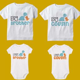 Family Matching Outfits Big Brother/cousin Little Brother/sousin Shirt Dinosaur T-shirt Baby Bodysuit Children's Home Appearance Top Bodysuit and T-shirt G220519