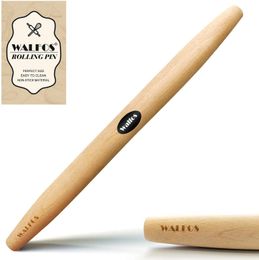 Baking Moulds WALFOS 40CM French Rolling Pin Dough Roller For Pizza Noodles Pie And Cookie Beech Wood Tools 230518