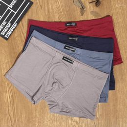Underpants Solid Colour Boxershorts Men Casual Flat Seamless Male Boxer Comfortable Breathable Silk Underwear 3D Pouch Shorts