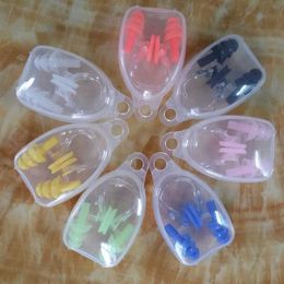 Nose clip High quality waterproof Sile swimming earplugs nose clip set packaged earplugs for surfing diving and learning swimming 06 P230519