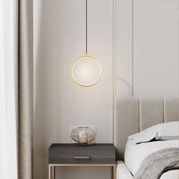 Lampade a sospensione Moderne luci a LED rotonde minimaliste per sala da pranzo Camera da letto Cucina Apparecchio per interni Lampadari a sospensione in stile nordico