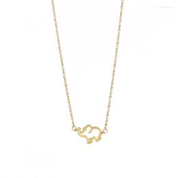 Pendant Necklaces Cute Elephant Necklace For Women Girls Frosted Hollow Animal Gold Colour Titanium Steel Charm Clavicle Chain Jewellery