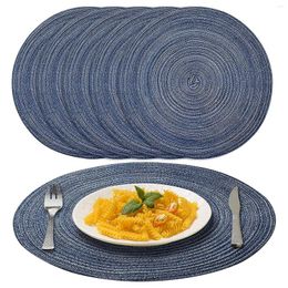 Table Mats Round Cotton Weave Luxe Placemat Heat Resistant Washable Easy To Clean Tableware Cup For Kitchen Dining Decoration