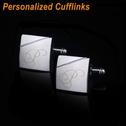 Personalised Cufflinks Custom Name Cuff For Mens Gifts Dad Customised Buttons Wedding Favours For Fathers Day